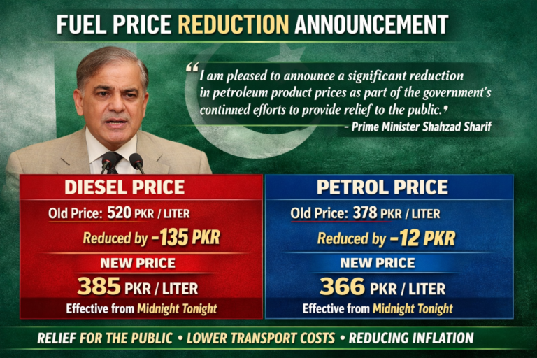 Fuel Price Reduction Announcement