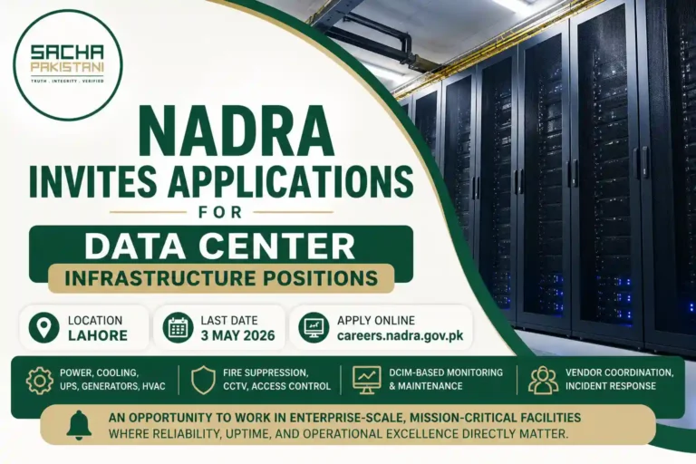 NADRA Invites Applications for Data Center Infrastructure Positions