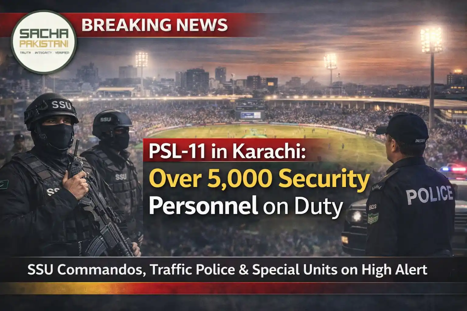 PSL-11 in Karachi Over 5,000 Security Personnel on Duty