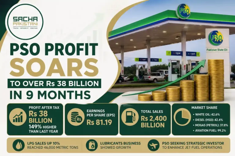 PSO Profit Soars to over Rs 38 Billion in 9 Months.