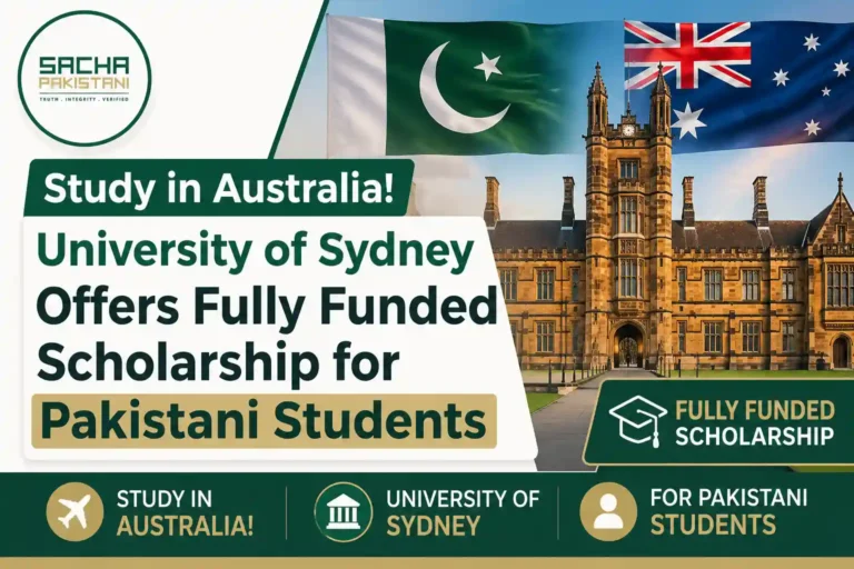 Study in Australia! University of Sydney Offers Fully Funded Scholarship for Pakistani Students